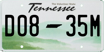 TN license plate D0835M