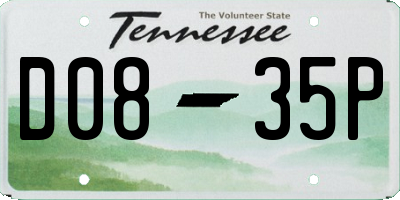 TN license plate D0835P