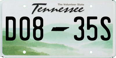 TN license plate D0835S