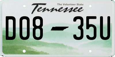 TN license plate D0835U