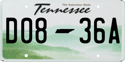 TN license plate D0836A