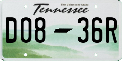 TN license plate D0836R
