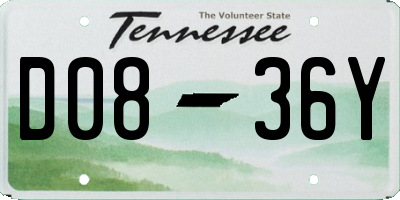 TN license plate D0836Y