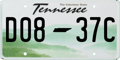 TN license plate D0837C