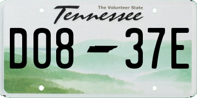 TN license plate D0837E