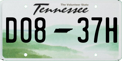 TN license plate D0837H