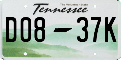 TN license plate D0837K