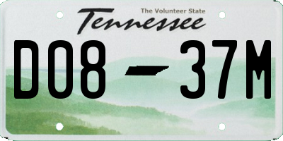 TN license plate D0837M