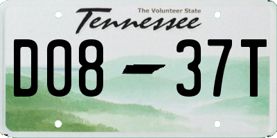 TN license plate D0837T