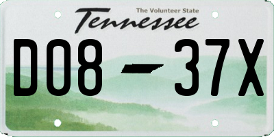 TN license plate D0837X