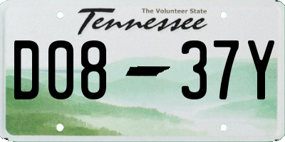 TN license plate D0837Y