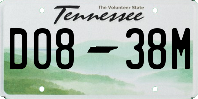 TN license plate D0838M