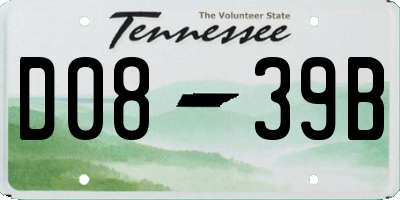 TN license plate D0839B