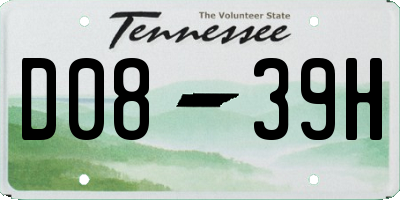 TN license plate D0839H
