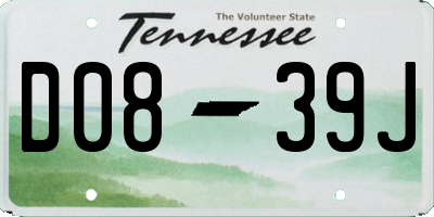 TN license plate D0839J