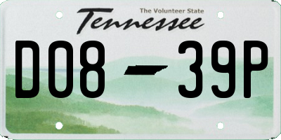 TN license plate D0839P