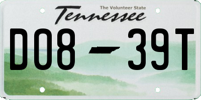 TN license plate D0839T