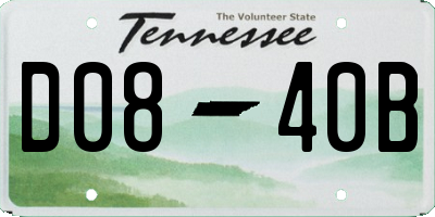 TN license plate D0840B
