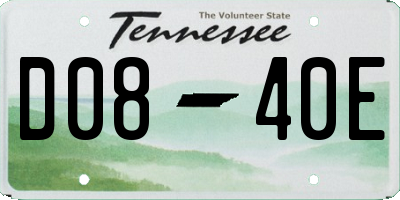 TN license plate D0840E