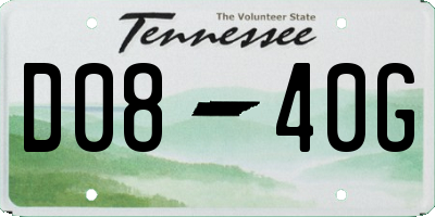 TN license plate D0840G