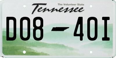 TN license plate D0840I
