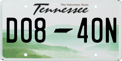 TN license plate D0840N