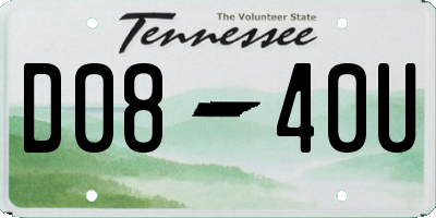 TN license plate D0840U