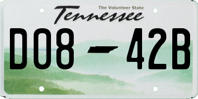 TN license plate D0842B
