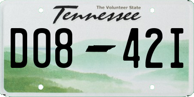 TN license plate D0842I