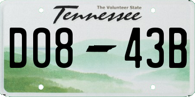 TN license plate D0843B