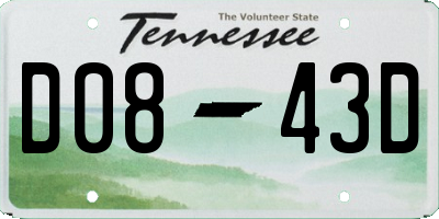 TN license plate D0843D
