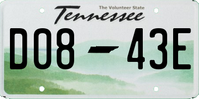 TN license plate D0843E