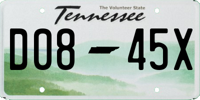 TN license plate D0845X