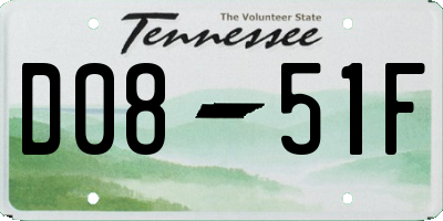 TN license plate D0851F