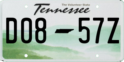 TN license plate D0857Z
