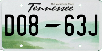 TN license plate D0863J