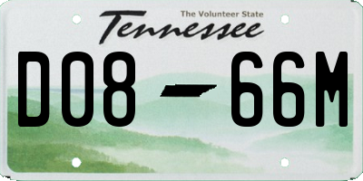 TN license plate D0866M