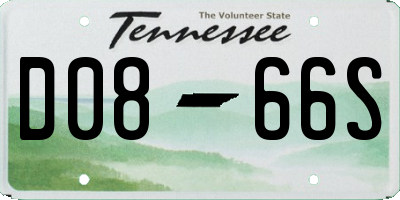 TN license plate D0866S