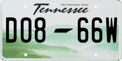 TN license plate D0866W