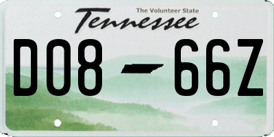 TN license plate D0866Z