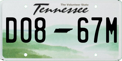 TN license plate D0867M