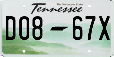 TN license plate D0867X