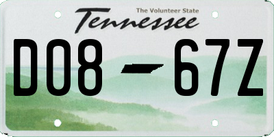 TN license plate D0867Z