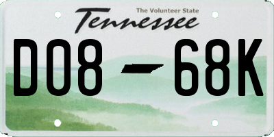TN license plate D0868K