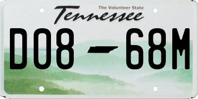 TN license plate D0868M