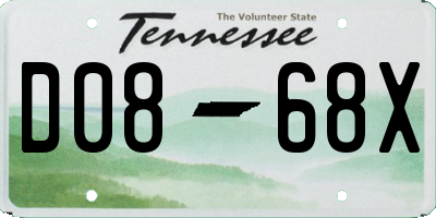 TN license plate D0868X