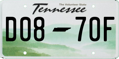 TN license plate D0870F