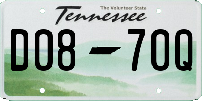 TN license plate D0870Q