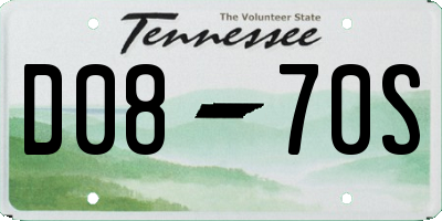 TN license plate D0870S
