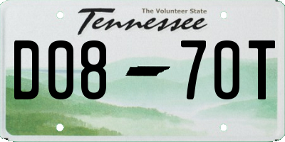 TN license plate D0870T